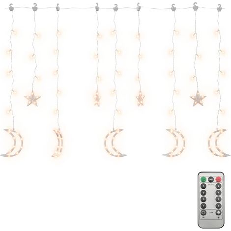 Guirlande lumineuse étoile et lune avec télécommande 138 LED CFW29823 (1/5)