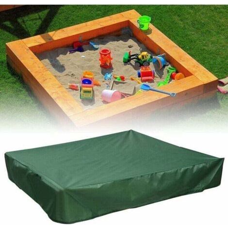 BUNTHAUS PA Sandkastenabdeckung 120x120 cm, wasserdicht, UV-Schutz 70%, für Oxford-Sandkästen, mit Kordelzug, Grün (1/4)