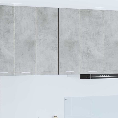 Hängeschrank mit Tür 2 pcs Betongrau und Weiß 30 x 31 x 80 cm