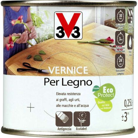 vernice per legno - incolore - incolore brillante - 0,25 litri (1/2)