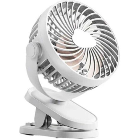 Ventilatore a clip - Ventilatore portatile ricaricabile (con batteria) Bianco (1/5)
