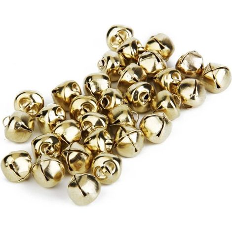 100 cloches de Noël dorées d'un diamètre de 1 cm (1/4)