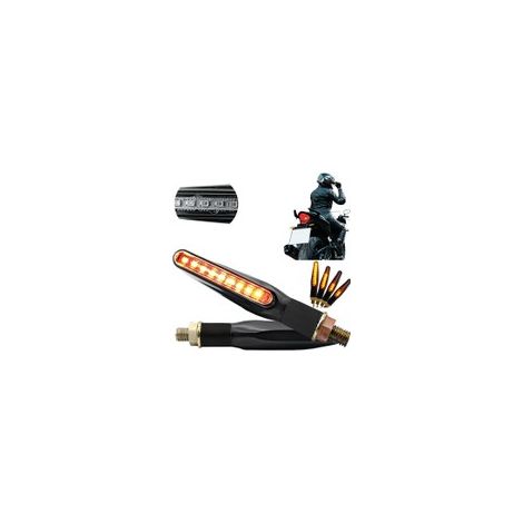 Clignotants LED NIGHTX BLADE - Séquentiels Moto Ultra-Fins Homologués E24 – 12V Universel - La paire (1/5)