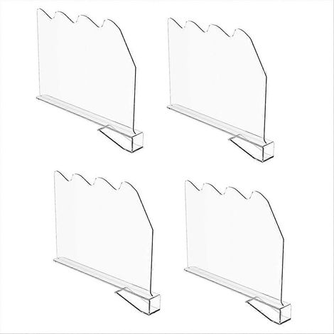 Set mit 4 Acryl-Regalteilern zur Aufbewahrung und Organisation, transparente Oberfläche, geeignet für verschiedene Räume, robust und einfach zu montieren. (1/5)