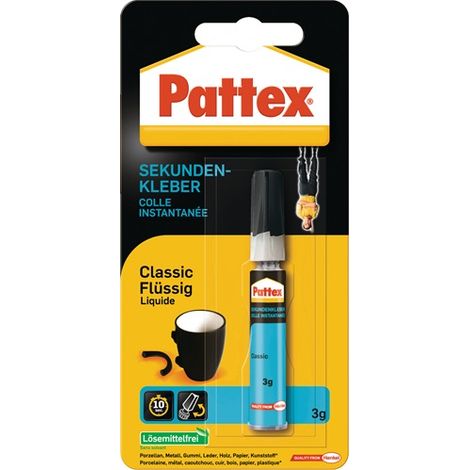 Sekundenkleber Classic flüssig farblos 3g Tube PATTEX 12 Stk (1/5)