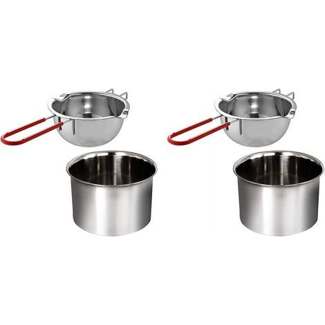 2X Marmite à double bain-marie avec poignée chauffante, grande capacité pour faire fondre le chocolat et le caramel au beurre (1/5)