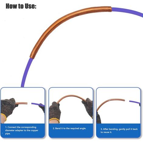 Cintreuse pour tubes en cuivre,cintreuse 3/4 pouce avec guide de cintrage intégré,longueur 4 m,pour la climatisation et le refroidissement (1/4)