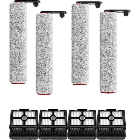Pièces de rechange pour aspirateur eau et poussière Dreame H12 Pro / H12 Plus / H12 Core : brosse douce, rouleau et filtre HEPA.