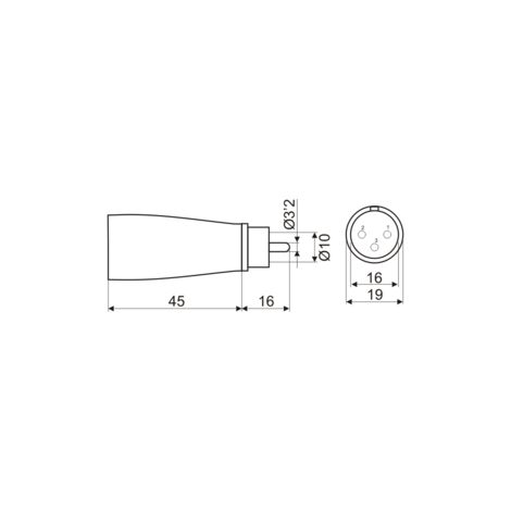 Adaptador XLR Macho 3Pin A  RCA Macho (1/2)