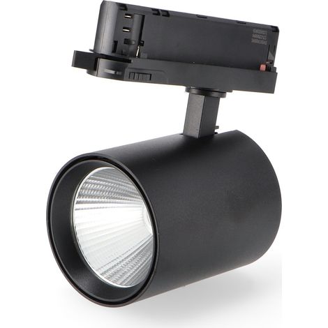 IluminaShop - Foco LED para carril Negro Air 30W Trifasico No Flicker  3000+4000+6000