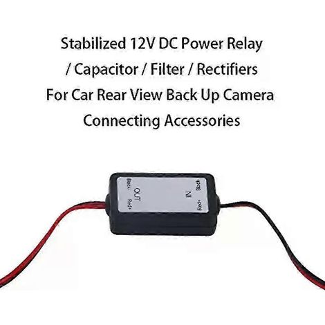 12V DC Leistungsrelais Kondensator Filter Stecker Gleichrichter passend für Rückfahrkamera im Auto Gleichrichter Autokamera Filter 303049-JXLGV (1/5)