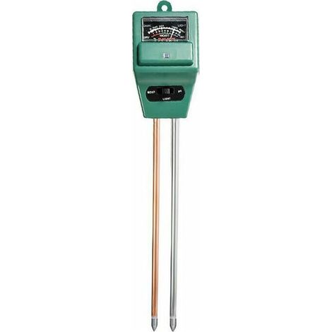 Boden-pH-Meter, 3-in-1-Messgerät für Bodenfeuchtigkeit, Licht und pH-Wert, Gartenwerkzeug-Set für die Pflanzenpflege, ideal für Garten, Rasen und Landwirtschaft (Grün), einteilig (1/5)