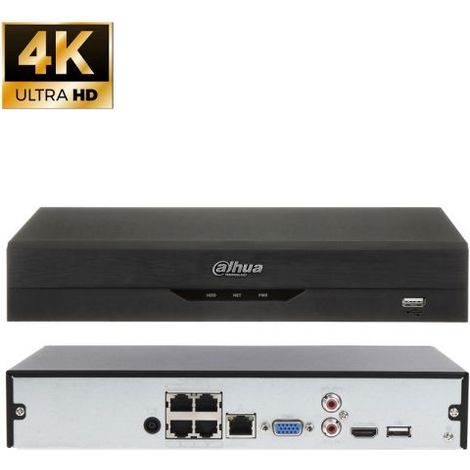 Dahua NVR IP 4 canali 4POE 8MP 80MBPS Wizsense - NVR4104HS-P-EI(4K) S