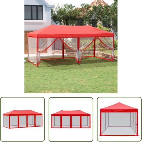 Familienfeier - vidaXL Partyzelt Faltbar mit Seitenwänden Rot 3x6 m - Grillabend (1/5)