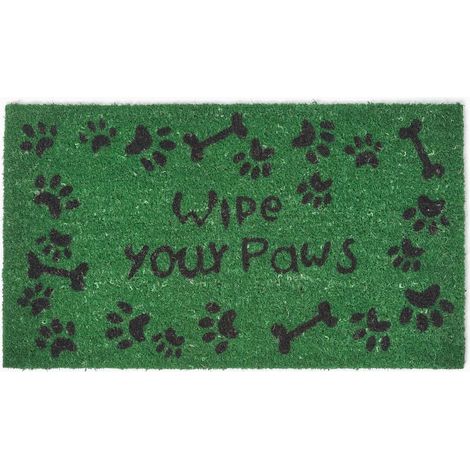 HOMESCAPES Wipe Your Paws Coir Door Mat (1/4)