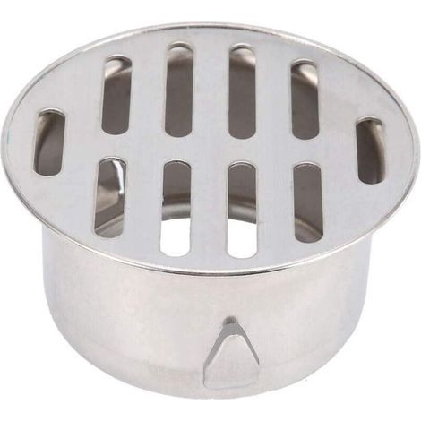Grille de siphon de sol ronde en acier inoxydable anti-obstruction, crépine de siphon de balcon à enclenchement (ouverture plate de 75 mm) (1/4)
