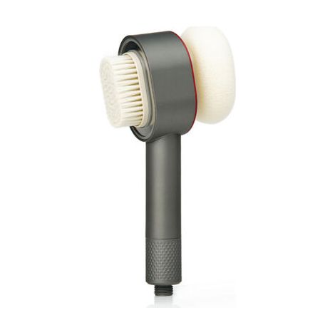 Pommeau de douche avec filtre, douchette 3 en 1 avec brosses/éponge de nettoyage, massage, haute pression, ensemble de douche à économie d'eau pour eau dure (gris) (1/5)