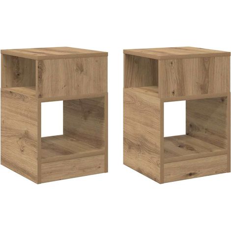 Maison Exclusive - Mesa Auxiliar 2 pcs Roble artesanal 30,5 x 30