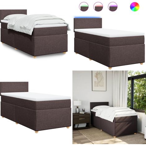 Boxspringbett mit Matratze Dunkelbraun 100x200 cm Stoff - Boxspringbett - Doppelbett - Bettenrahmen - Kopfteil - Lederette - Home & Living (1/5)