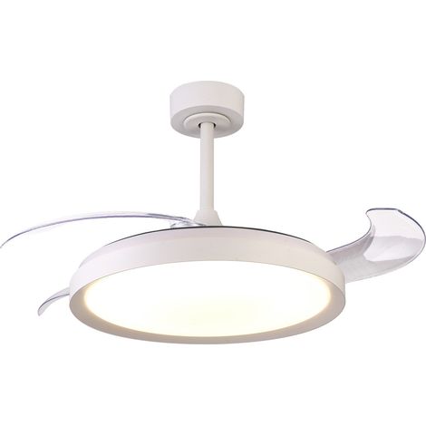 Plafonnier design, Ventilateur plafond LED MISTRAL Blanc en Metal, MANTRA (1/5)