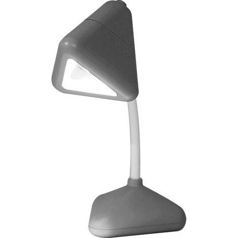 Lampe de bureau LED mini portable, protection des yeux, économie d'énergie, petite lampe de table grise pour lecture, voyage, dortoir (1/5)