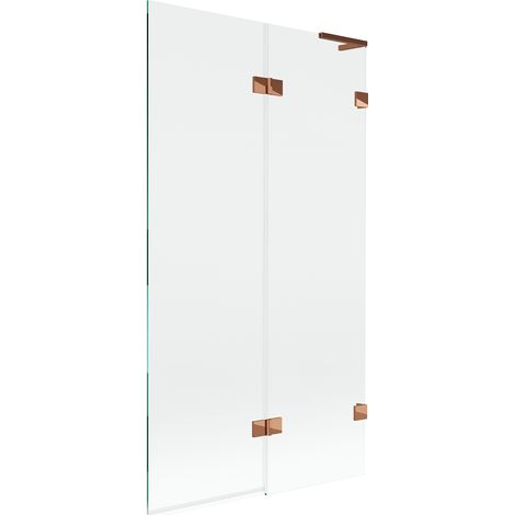 Mexen Lunar L Duschwand 2-flügelig rechts 100 x 150 cm, transparent, Roségold - 897L-100-100-60-00-P (1/5)