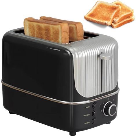 Grille-pain multifonction et appareil à sandwichs, machine petit-déjeuner automatique compacte, appareil électrique de cuisine polyvalent, noir (1/5)