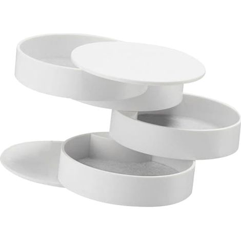 Boîte de rangement rotative à 4 niveaux pour bijoux et accessoires de cheveux, anti-poussière, pour femmes et filles (1/5)