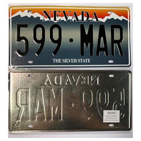 PLAQUES D' IMMATRICULATION de Voiture USA en métal (V1) (1/4)