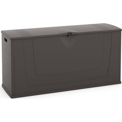KETER Baúl almacenaje INTERIOR KARISMA gris cerradura resina garage trastero parking estantería almacenaje resistente 119x40x58 WxDxH cm