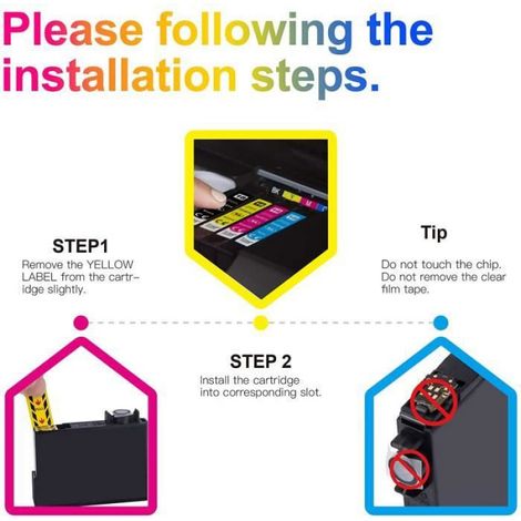 18XL Cartouches d'encre 12 Pack Compatible Epson 18/18XL Compatible Epson Expression Home XP-215 XP-322 XP-325 XP-305 (1/4)