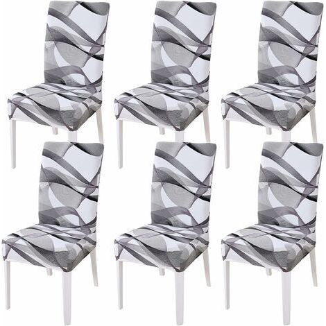 Housse de Chaise de Salle a Manger,Housse de Chaise Extensible,Couverture de Chaise Haut Decoratives pour Banquet Hôtel Cuisine Mariage Restaurant (Long Ribbon, 6 pièces) (1/5)