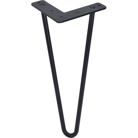 Lot de 4 pieds de table en fer noir, accessoires de décoration pour meubles et loisirs créatifs (30 cm). (1/5)