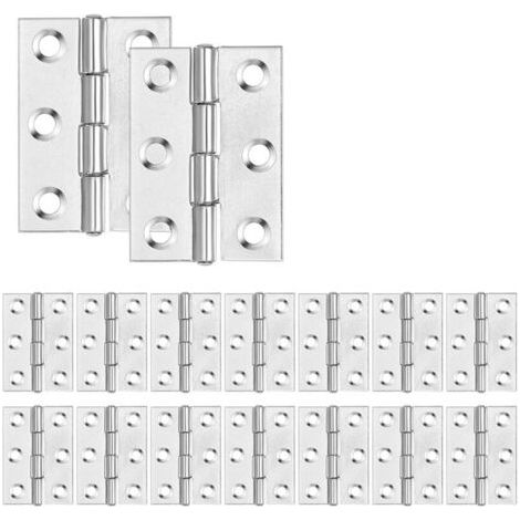 22 Pièces Charnières Inox 44mm - Charnières Meuble Invisibles pour Portes de Placards, Tiroirs, Fenêtres, Armoires