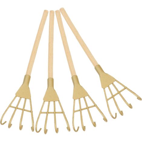 Râteau à Sable Décoratif pour Décoration Intérieure en Fer Doré, Lot de 5 Mini Râteaux Multifonctions et Accessoires de Jardinage (1/5)