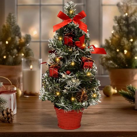 Petit Sapin de Noel Lumineux LED, 40cm Petit Sapin de Noël avec éclairage LED, Mini Sapin de Noel Artificiel,Christmas Tree pour la Décoration de Table,de Noël et du Nouvel an à Domicile ou au Bureau (1/5)