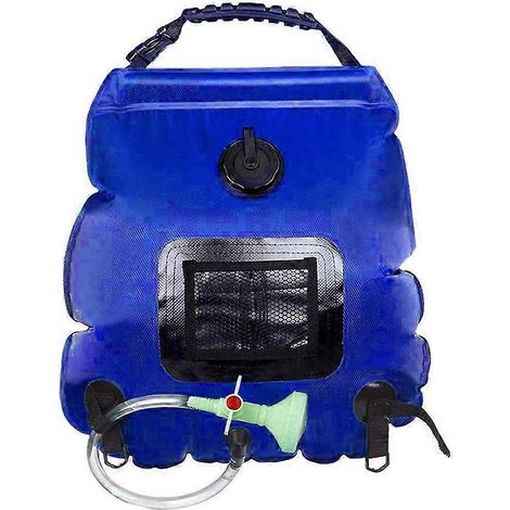 Sac à eau pliable de 20 L, sac de douche portable pour camping, sac d'eau chaude à énergie solaire pour douche de voyage en plein air, sac de douche de camping ( ) (1/5)