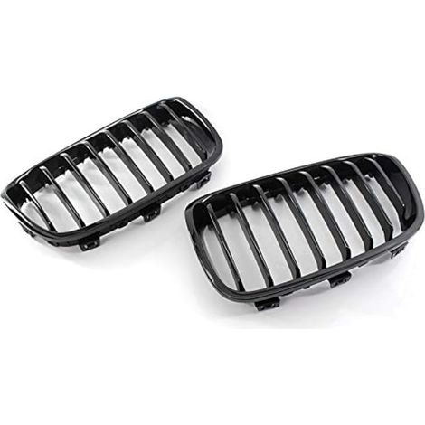 Applicabile a una coppia di griglie anteriori a doppio rene nere lucide, 1 griglia per BMW Serie 1 F20 F21 2011 2012 2013 2014 (1/3)