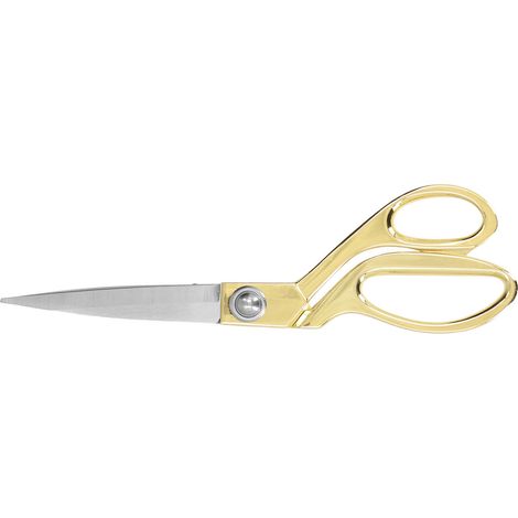 Ciseaux de couture professionnels multifonctionnels dorés, robustes, en acier inoxydable, pour rubans de tailleur, 24 cm (9,5 pouces). (1/5)