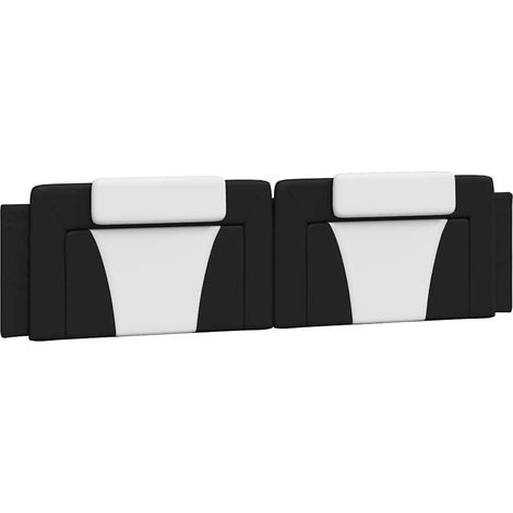 Coussin de tête de lit Viana noir et blanc 200 cm similicuir