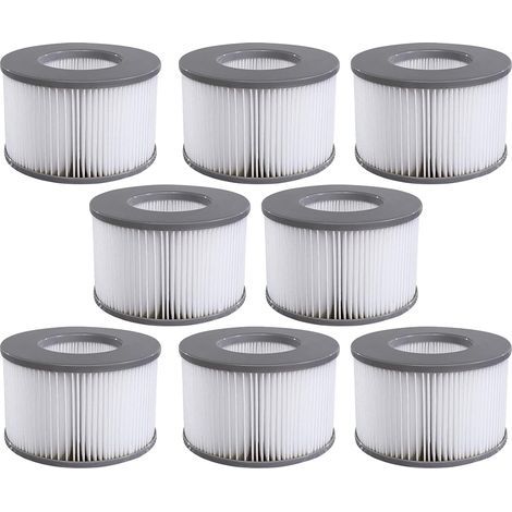 Filter Cartridges for Mspa, Replacement Filters for Whirlpool Inflatable Pool, Bathtub Filters (8 Pcs) (1/5)