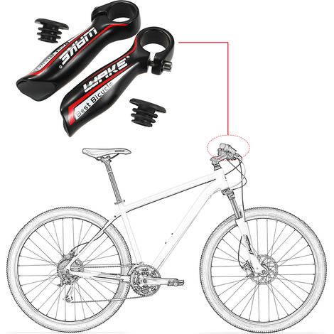 1 paire d'extrémité de barre de vtt en alliage d'aluminium, pièces de guidon de vélo de route, poignées de 22.2MM (1/5)