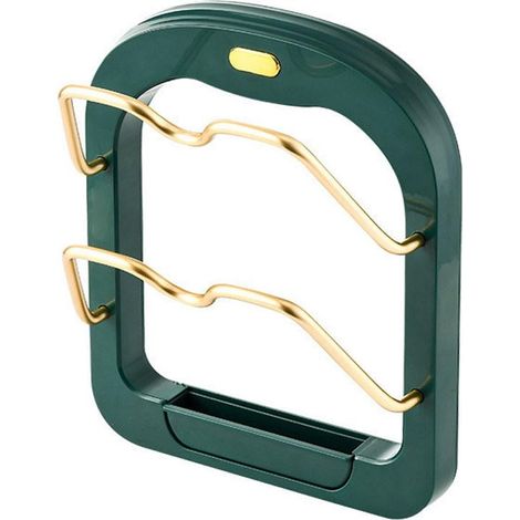Support Pour Couvercles De Casserole - 2 Niveaux Forme En U - Non Poreux - ABS - Blanc Vert Ou Vert Foncé - 21 X 24,5 X 2,5 Cm - 1 Pièce (1/5)