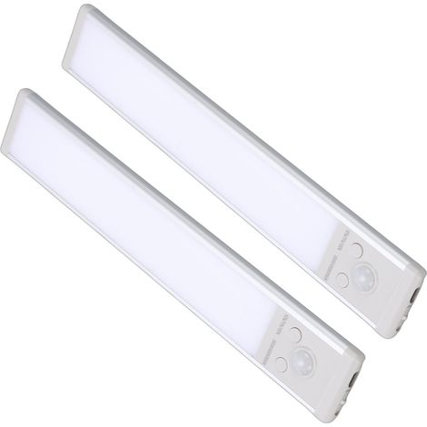 2 Stück Unterbauleuchten mit Bewegungsmelder, kabellos, magnetisch, wiederaufladbar, LED-Schrankleuchten für Kleiderschrank, Schlafzimmer und Küche (1/5)