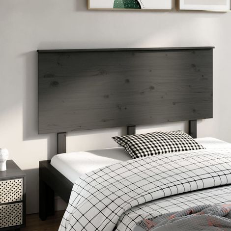 vidaXL Testiera per Letto Grigia 144x6x82,5cm Legno Massello di Pino