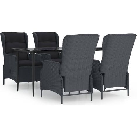 Maison Exclusive - Set da Pranzo da Giardino 5 pz Grigio Scuro in Polyrattan (1/5)