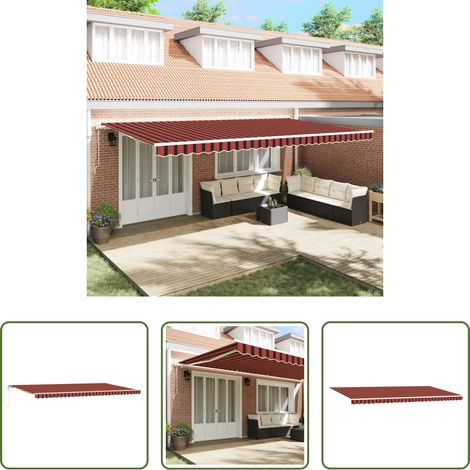 Store extérieur - Auvent rétractable électrique orange et marron 600 × 300 cm (1/5)