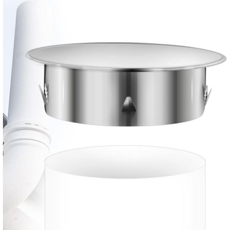 XEPHO Bouchon Cheminée Perforé 180mm Bouchon pour Tuyau de Poêle en Acier Inoxydable Ø 170mm Profondeur 51mm