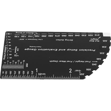 Saitenlage-Messlehre aus Edelstahl, Gitarrenbund-Messlehre, Saitenhöhenmesser, vielseitiges Werkzeug für Gitarrenbauer (1/5)