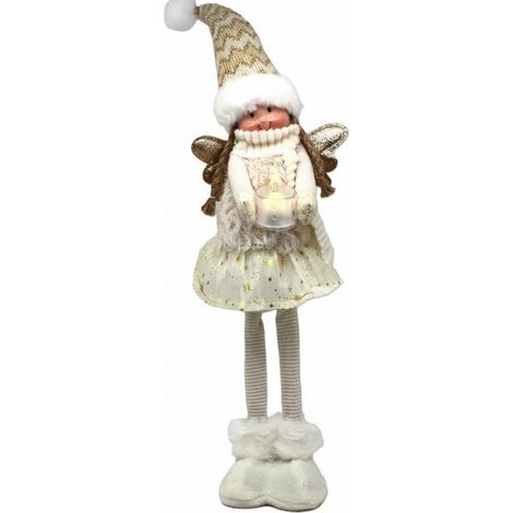 Angelo di Natale 45 cm LED - statuetta decorativa su gambe lunghe, ornamento (1/4)